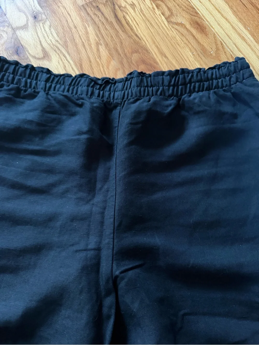 H&M Wide Leg Linen Blend Pants - Black